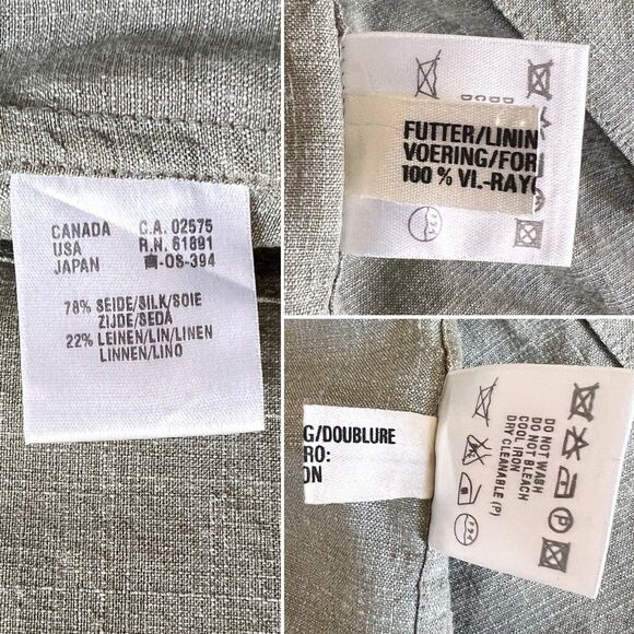 Escada Silk Linen Blazer Jacket Size 44 Ermenegildo Zegna Cloth /Logo Buttons - Picture 5 of 7
